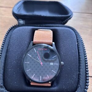 MVMT Black Dial with Tan Strap Watch